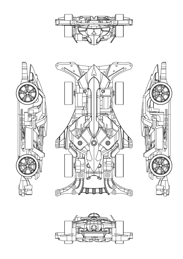 ミニ四駆マッハフレームのデザイナー・zn6さんによるイラストです😊🏁