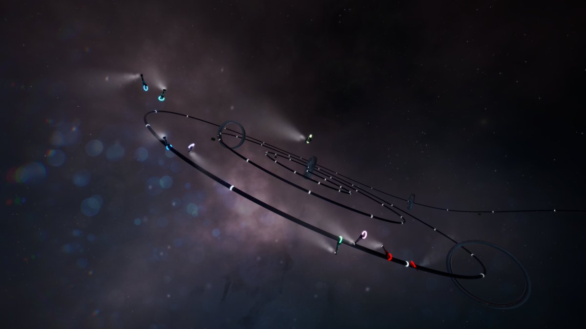 ring_racer's tweet photo. Just a bunch of ringbikes shootin' and stuntin' their way through a spiral track on #screenshotsaturday in abstract space.

#indiegame #indiedev #madewithunity #indiegame #racinggame #space #scifi https://t.co/p2QUwycunv