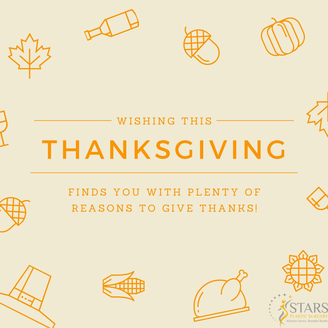 STARPlasticSurg's tweet photo. We are so thankful for our amazing patients and the fantastic year we've had! What are you thankful for? https://t.co/1xZOQ34Und