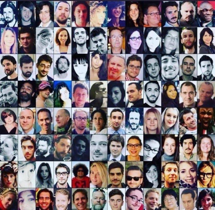 ElsaSchalck's tweet photo. 🙏🙏

#13Novembre2015 

N’oublions jamais ces visages. Ceux des 130 victimes frappées par la barbarie islamiste #Paris https://t.co/3veJiZskvm