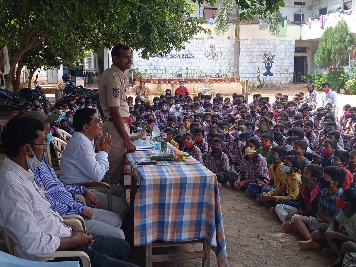 shogollapalli's tweet photo. Good afternoon to all...
 today I interacted with the students and parents of TSWRS(BOYS), GOLLAPALLI.
I gave lecture on 
POSCO ACT
social media
Pornography
Dial 100
Drugs 
Ganja etc https://t.co/9Ugsc1LdA9