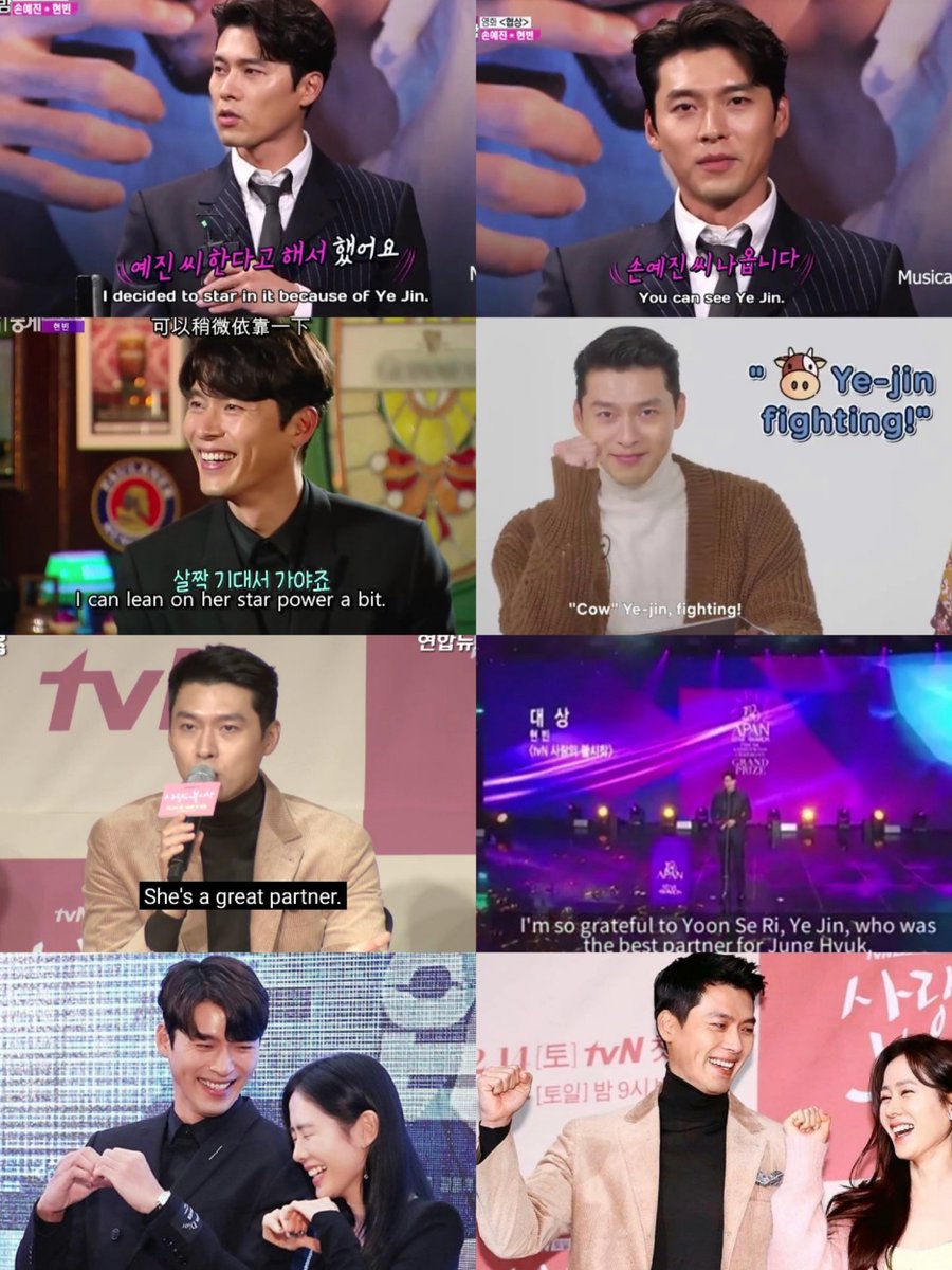 "If one day I meet a woman who has her own dream and career, and is working hard to achieve that, I would (...) admire her with the bottom of my heart and even fall in love with her" Hyun Bin

He's indeed such a good person, he indeed met her, and fell deeply in love with her ❤️