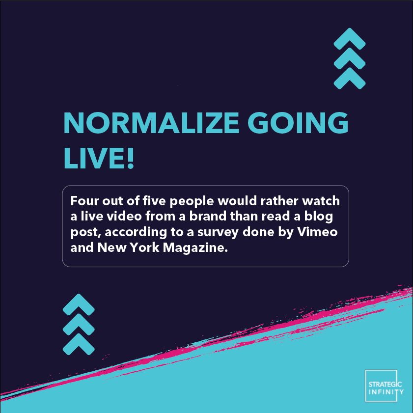 Infinity_STR's tweet photo. Plain and simple, there’s no rocket science about going live on social media.

Live videos are much more engaging on social media as your audience can  interact with you. As a matter of fact, people spend three times longer watching Facebook Live videos than pre-recorded ones. https://t.co/LEHvfumbBR
