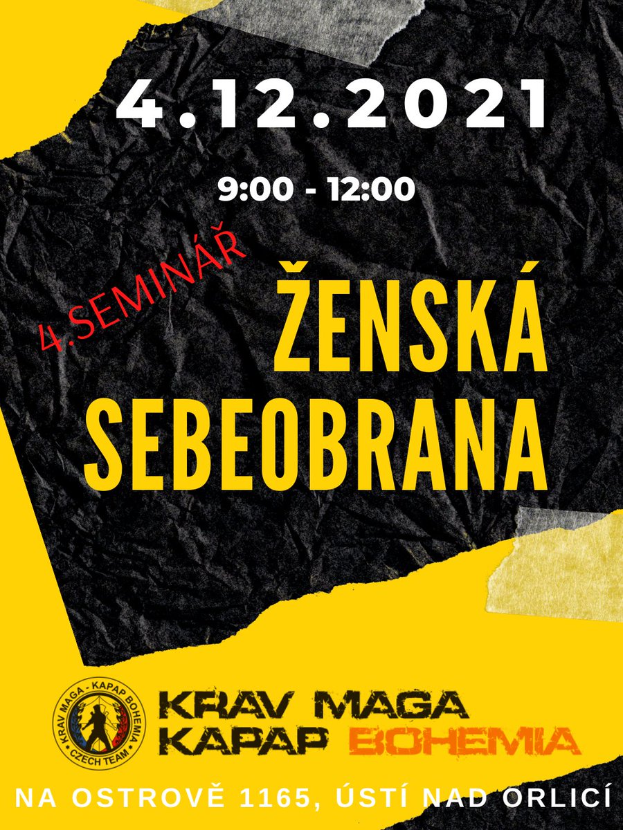 KMKBcz's tweet photo. Dopolední seminář pro dívky a ženy, který vás provede základy reálné sebeobrany. Přijďte se učit bránit od zkušených lektorů zcela ZDARMA!
#kravmaga #sebeobrana #czech #ustinadorlici #selfdefense #seminar #kravmagakapapbohemia #kmkb https://t.co/YzgyidiIb7