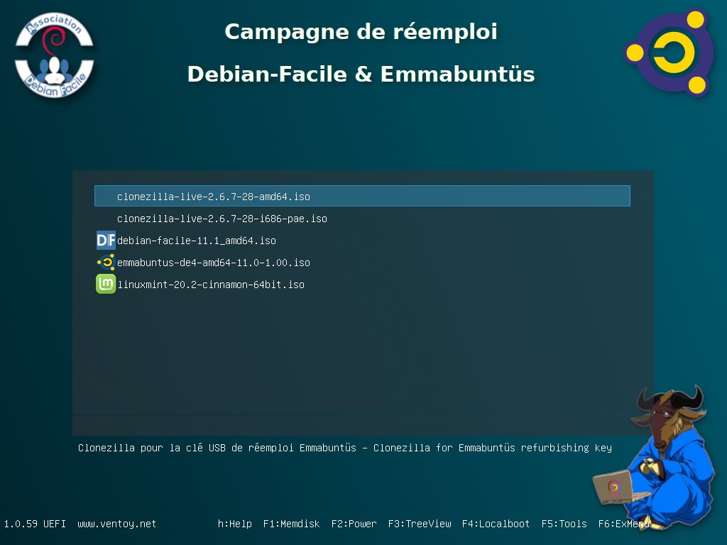 Emmabuntus's tweet image. Bientôt une nouvelle vidéo sur la clé USB de réemploi sous #Ventoy avec des nouveautés par notre ami Amaury aka #BlablaLINUX ❤️
D&apos;ici là il y aura encore quelques petites améliorations 😉 
En attendant le nouveau tutoriel est disponible ici
emmabuntus.org/realisation-de…
CC @nextinpact