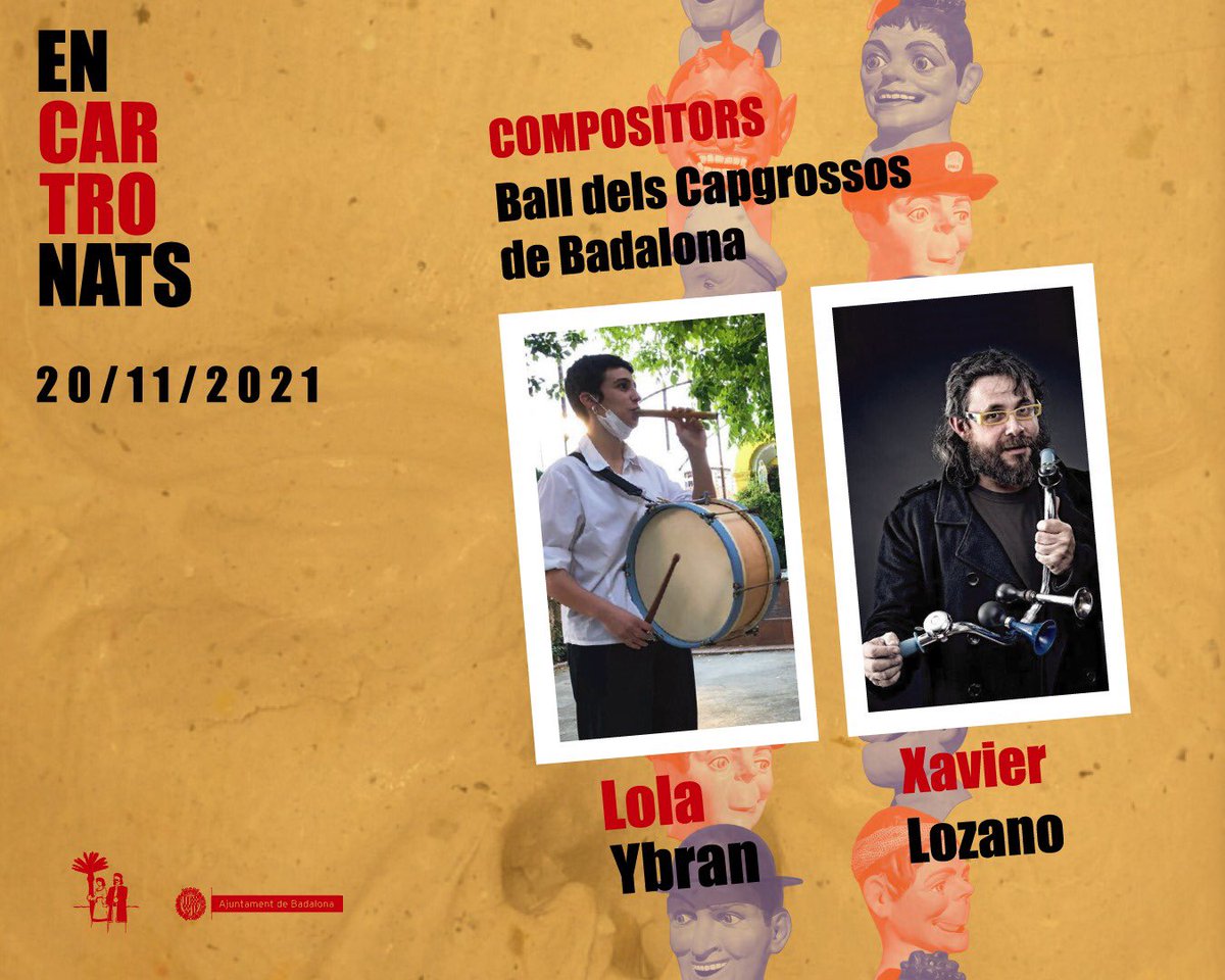 GegantersBDN's tweet photo. 🚂 A una setmana justa de l’espectacle us presentem als compositors del nou “Ball de Capgrossos de Badalona”!✨ https://t.co/gqLcfKYwCR