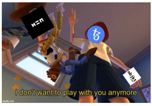 MrHoodwatch's tweet photo. The king is dead. Long live the king. #hicetnunc @hicetnunc2000 #tezos #HEN $XTZ #harambe #python #kony2012 #OJdidnothingwrong https://t.co/U6jCh7rTBy