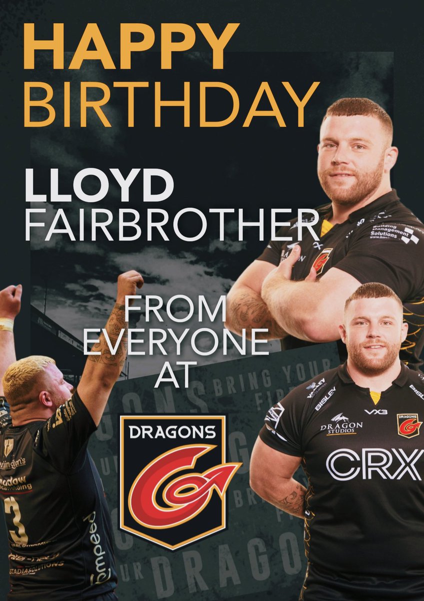 Happy birthday, Lloyd Fairbrother!
<a href="/Fairbrother33/">Lloyd Fairbrother</a> @dragonsrugby <a href="/ultimaterugby/">Ultimate Rugby</a> <a href="/URCOfficial/">BKT United Rugby Championship (URC)</a> <a href="/premrugby/">PREM Rugby</a> <a href="/WorldRugby/">World Rugby</a>  <a href="/WalesRugby/">WalesOnline Rugby</a> <a href="/bbcwalessport/">bbcwalessport</a> <a href="/PlanetRugby/">Planet Rugby</a> <a href="/TalkRugbyUnion/">Talking Rugby Union</a> @haydnevanssport <a href="/BBCScrumV/">BBC ScrumV</a> <a href="/BBCSport/">BBC Sport</a> <a href="/WelshRugbyUnion/">Welsh Rugby Union 🏴󠁧󠁢󠁷󠁬󠁳󠁿</a>
🏉 bbc.in/3rYjl6r
📷 Thanks <a href="/HuwEvansAgency/">Huw Evans Agency</a>