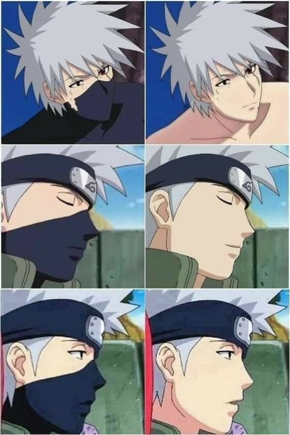 Planlagt Vært for Klinik Naruto Uzumaki on Twitter: "Kakashi without masks 🤒  https://t.co/b52hB9gRl7" / Twitter