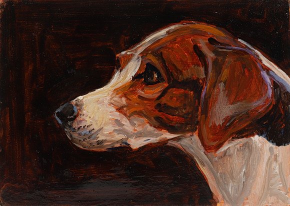 BSATrust's tweet image. Art on a postcard sponsored by Juddmontes.  Only 8 days left to bid. You could own a little piece of art drawn by a leading sporting artist or celebrity. From £25  Focusing on our canine friends today.  Bid here auctionet.com/en/themes/330-… #dogsofelon #countryside #art #sporting art