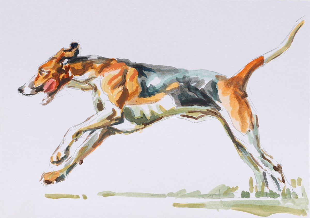 BSATrust's tweet image. Art on a postcard sponsored by Juddmontes.  Only 8 days left to bid. You could own a little piece of art drawn by a leading sporting artist or celebrity. From £25  Focusing on our canine friends today.  Bid here auctionet.com/en/themes/330-… #dogsofelon #countryside #art #sporting art