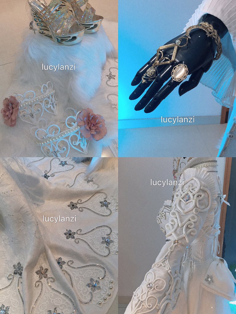 #cosplay 
scissors crown ：Alice' white dress
Original illustration：Thores柴本先生

I'm so happy to finish another set of Alice's clothes!
The white pattern is made of more than 100 meters of nylon rope.
It's a huge workload！