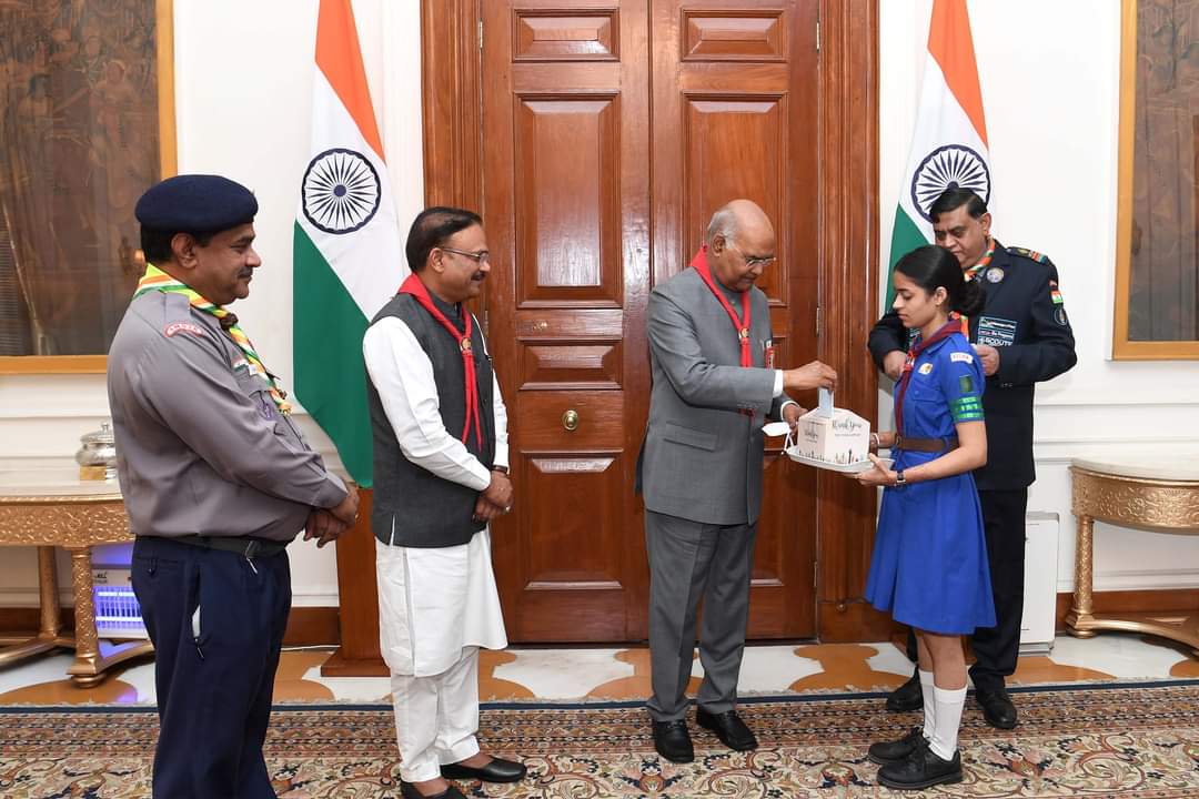 bsgnhq's tweet photo. Foundation Day celebration along with Hon'ble President of India, Dr Anil Jain President BSG and Dr K.K Khandelwal, Chief National Commissioner.  @rashtrapatibhvn @YASMinistry @Anurag_Office @ianuragthakur @worldscouting https://t.co/j3IRVSGnru