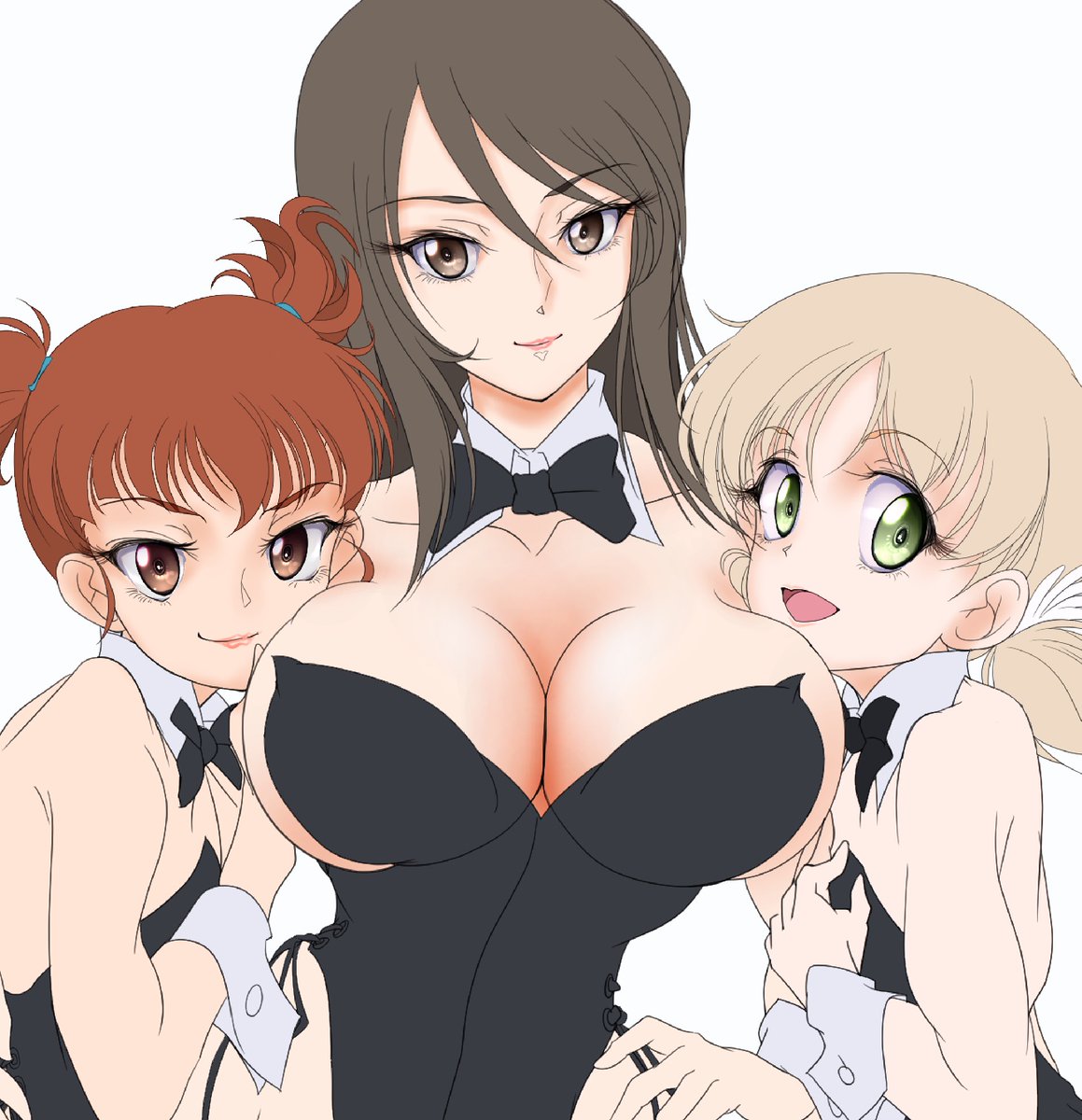 依頼絵の合間の趣味絵・バニー継続トリオ〜。
ちょっとづつ色塗りしてます。ちなみに僕はいつも最初に目から塗り始めてます。 