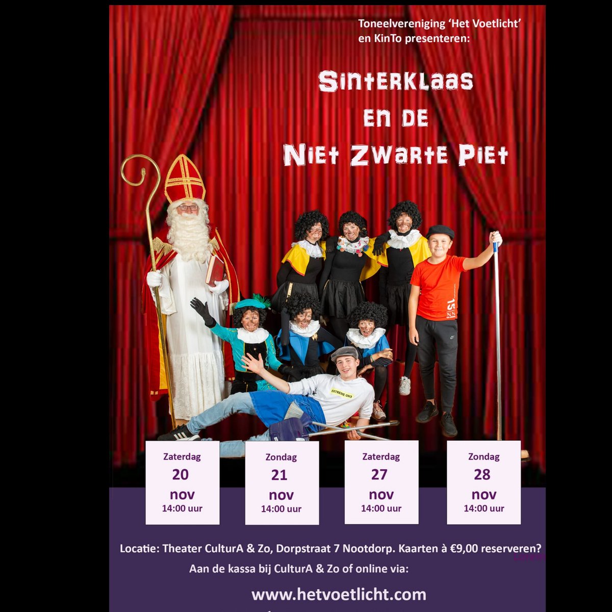De Sint is weer aangekomen in ons dorp, en hij komt ook weer langs bij #KinTo in <a href="/CulturAenZo/">CulturAenZo</a> ! 

Komen jullie ook kijken bij deze hele leuke voorstelling??

#heeftualkaartjes 

<a href="/PijnackerNootdp/">Pijnacker-Nootdorp</a> <a href="/TelstarOnline/">Telstar Online</a> <a href="/NootdorpParade/">Parade Nootdorp</a>