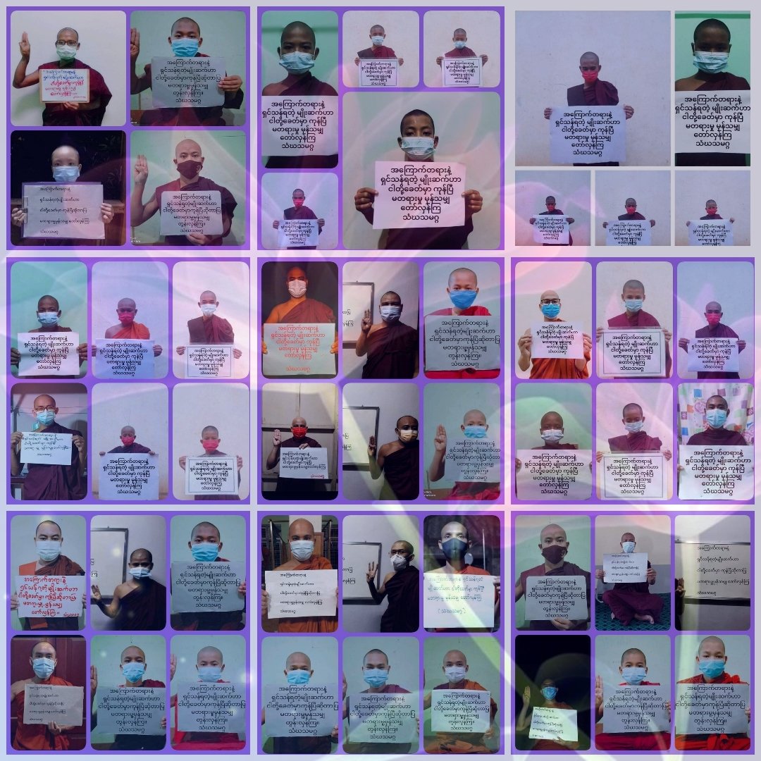 lich_king99's tweet photo. Buddhist monks from Sangha Union continued to hold their regular night protest also on Nov 13 .

MYANMAR NEEDS HELP

#Nov13Coup
#WhatsHappeningInMyanmar https://t.co/JqesT5FG8C