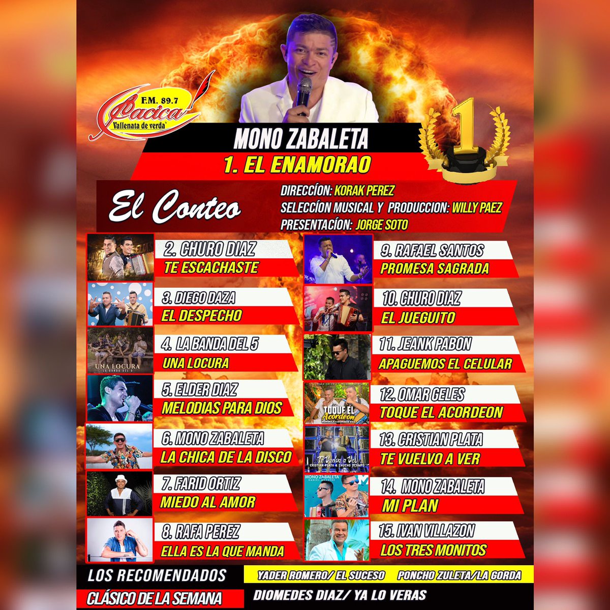 CacicaStereo's tweet photo. Estas son las canciones más importantes de la semana en #ElConteoCS de @CacicaStereo https://t.co/xZwRpbAaIY