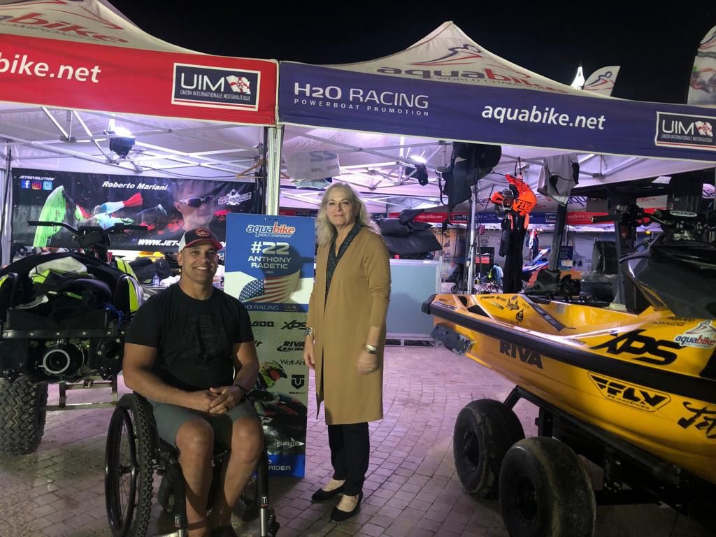 Attended the Aquabike World Championship Grand Prix last night, hosted for the second time in 🇰🇼. Anthony Radetic, a former Army Blackhawk pilot and a paraplegic athlete, represented the United States in the action-packed competition. Inspired by his resolve &amp; unrelenting drive!