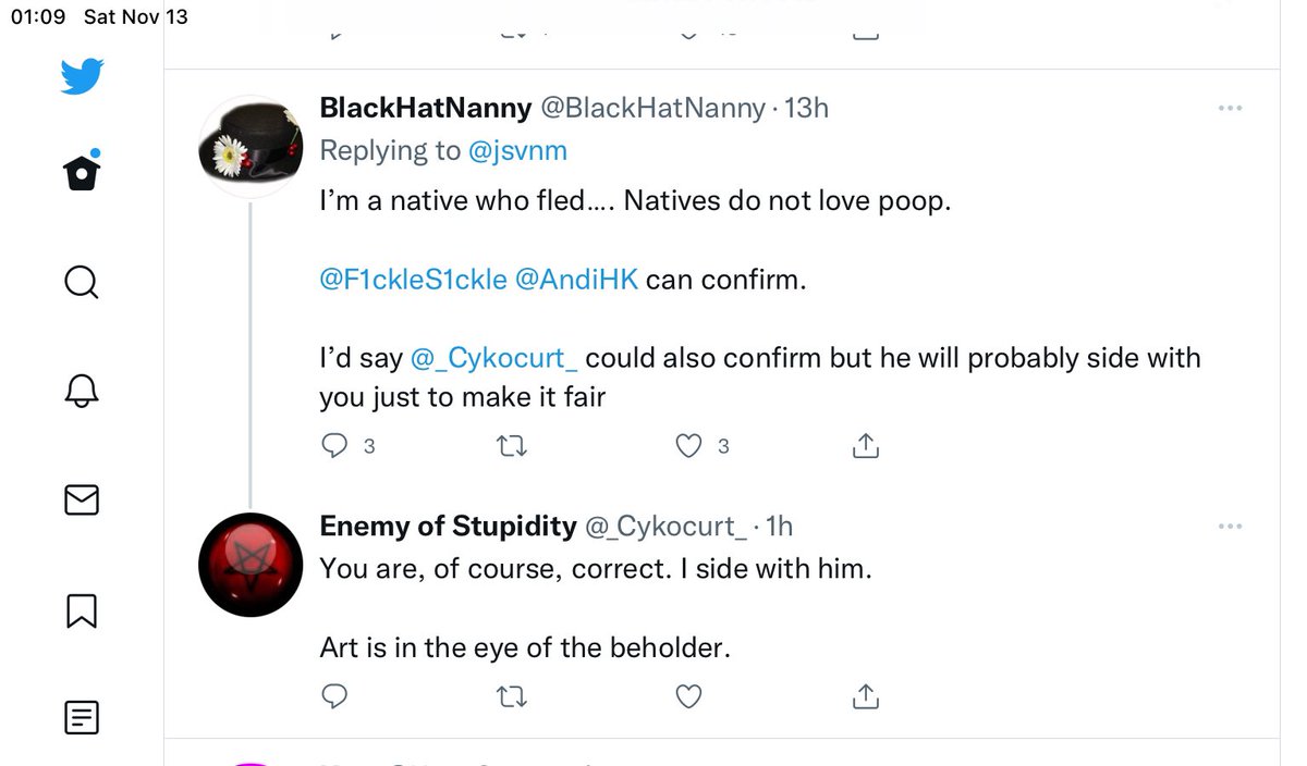 aHEMandias's tweet photo. @Metaforest @_Cykocurt_ @BlackHatNanny @jsvnm @F1ckleS1ckle @AndiHK Lawd but I was afraid to check out this thread based on the 2-tw slice it gave me! Truth is I have some expertise on this subject due to living in the Tenderloin, SF. I’ve seen a lot of human/canine poop & very rarely is it art. But not never.
— #ahemART will look for ex & 📸 https://t.co/P4GA2BRleD