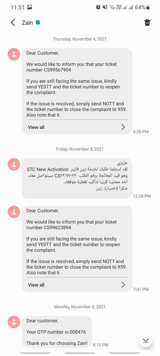 ADbaix's tweet photo. More screenshots for tickets @ZainKSA, and after all that, they call us on november 10 to say they had a problem in thr system and they will CANCEL our order and reimburse the amount we paid https://t.co/V2ua6Jxizm