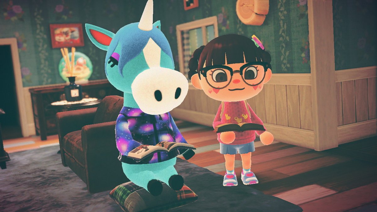 crossingbae3's tweet photo. julian decided to come visit and read with me<33 #AnimalCrossing #ACNH #NintendoSwitch https://t.co/sa6yJxoMb7