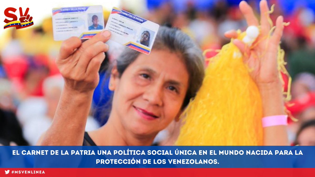 El <a href="/CarnetDLaPatria/">Carnet de la patria</a> es una creación de la Revolución Bolivariana, que nos ha permitido llevar la protección social directamente a nuestro pueblo.

📍Hoy este mecanismo cuenta con la confianza de 21 millones de carnetizados.

<a href="/veQRSocial/">veQR - Somos Venezuela</a> #13Nov #LaOrquestaMásGrandeDelMundo