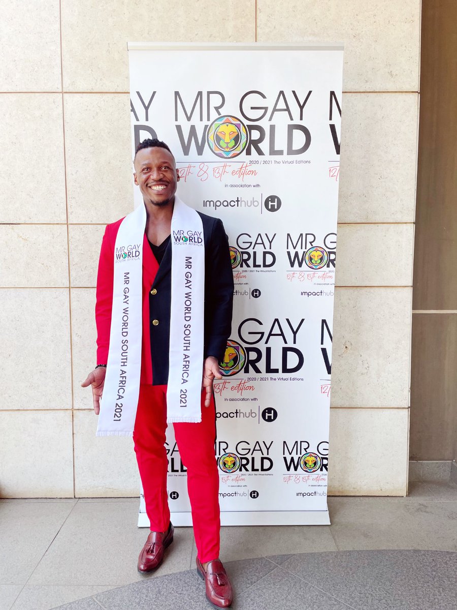 BongsKingB's tweet photo. It’s official ladies &amp; gents. Your first black Mr Gay World South Africa 2021 🌈🌈 @mrgwsa thank you for the opportunity. @mgworg and all the partners, let’s make it a great year! 
.
.
Dressed by @karaboofficialdesigns https://t.co/cY07aYRsQg