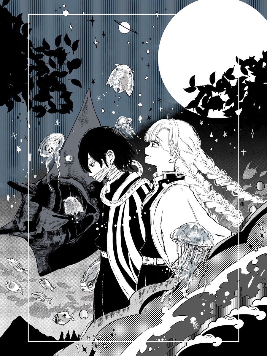 #引用RTで絵をあげて5人指名してバトンでお気に入りの絵を乗せる 
おでんさんから!バトンなんて初めていただきましたどきどき!ありがとうございます☺︎
おばみつと音楽と文学シリーズですーーー

リプで指名させていただきます! https://t.co/bL2KHcJKS6 