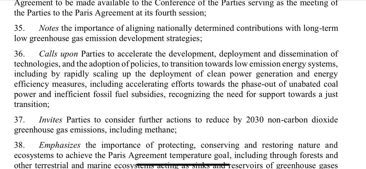 Paragraph 36 of version 3 of the draft COP26 text, referencing the phase out of coal power.
