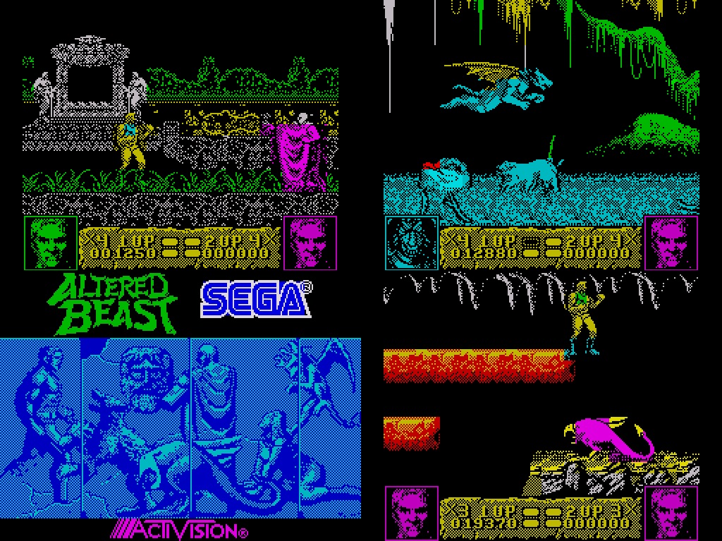 RetroGameGeeks's tweet photo. ALTERED BEAST: In 1989 a resurrected hero set out to rescue Athena from the evil Neff. An Activision published ZX Spectrum port of the classic Sega arcade game this also came to other formats, did you ever rise from your grave? #retrogaming #arcade #Sega #ZXSpectrum #80s #gaming https://t.co/vvxqmIEGcS