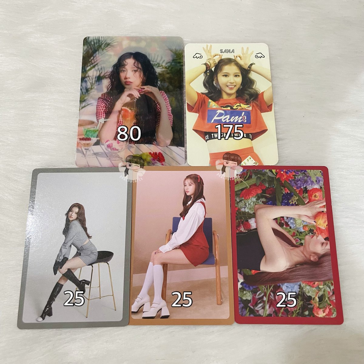 peachycarts's tweet photo. WTS / LFB / #PeachySelling

❏ TWICE PHOTOCARDS
↳ Sana TSB adult pc- 175
↳ Sana EWO pob- 25 each / 70 set (prio)
↳ Mina TOL lenti- 80

— MOP: Gcash, BPI
— MOD: Shopee c/o, SDD, Direct GGX
— Read carrd for more info

Reply mine + item  💌 https://t.co/CcyLbAJwI6