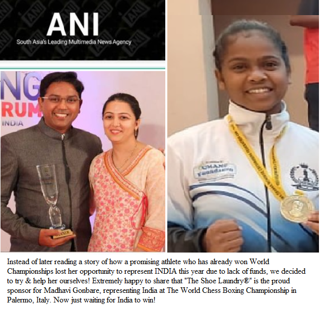 TheShoeLaundry's tweet photo. The Shoe Laundry®" is the proud sponsors for Madhavi Gonbare, representing India at The World Chess Boxing Championship @ Palermo, Italy 🙂👍🏼🇮🇳 #india #chessboxingindia #shoelaundryofficial #shoelaundry #chessboxing #worldchesschampionship   #shoelaundryofficial  #KheloIndia https://t.co/9NhbR5kxyX