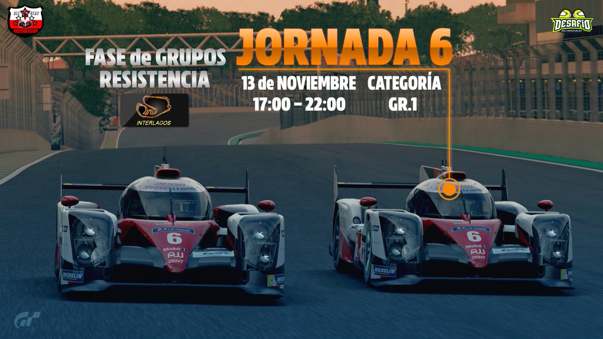 Hoy viajamos al circuito de Interlagos para disfrutar de la sexta jornada del campeonato y última carrera de la fase de grupos del #AllStarChampionship. 🇧🇷

¡Hoy se decide quién pasa a la súper final y quién va a la repesca! 👀

¡No os lo perdáis! 🥳