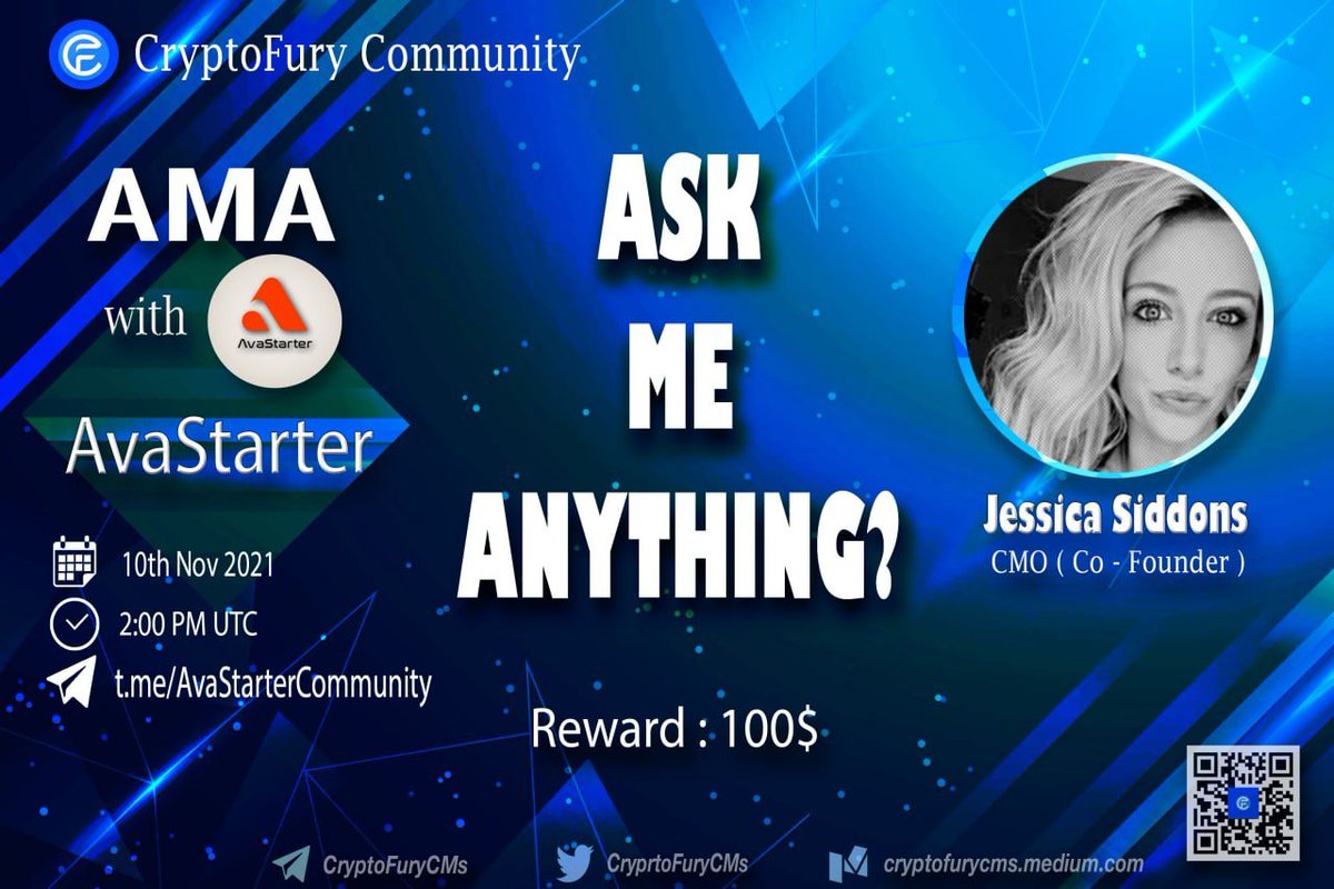 CryptoFury Community  x  AvaStarter

⏰ Time: Nov 13th , 2:00 PM UTC
💰 Giveaway : 100$  
💎 Place : t.me/CryptoFuryCMs

💥For more details : t.me/AvaStarterNews