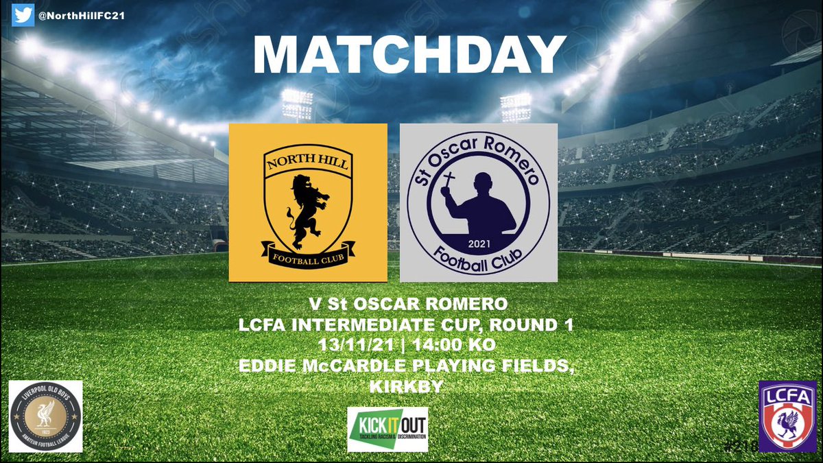 NorthHillFC21's tweet photo. π¨ MATCHDAY π¨
Today we take on @StOscarRomero_ at home in the first round of @Liverpool_CFA Intermediate Cup. With back to back wins from both teams, weβre looking at an exciting cup tie. @livoldboys @MerseysideCL
#UTNH #Liverpool https://t.co/3rV7bs8AGF