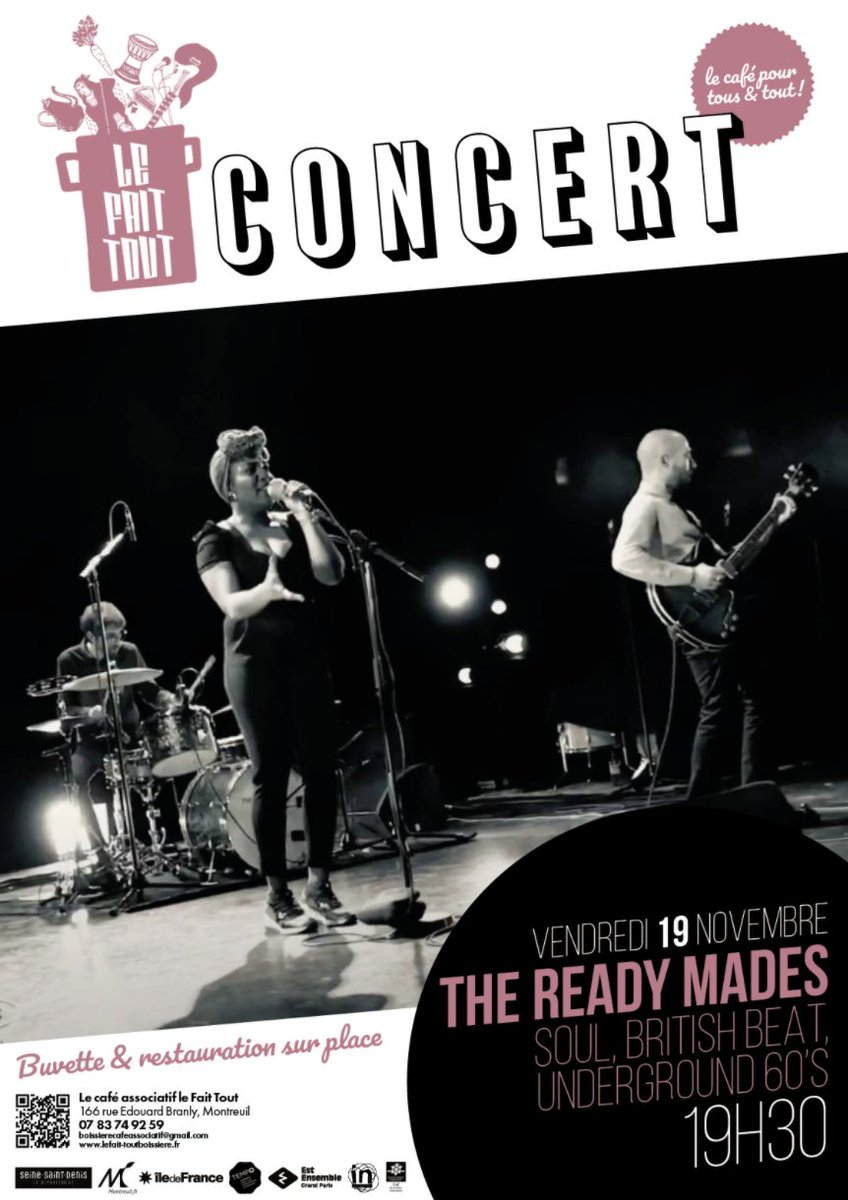 On joue ce vendredi 19 novembre au Fait-tout à Montreuil, 19h30 ! Et samedi soir nous serons au bar/disquaire The Message à Troyes !