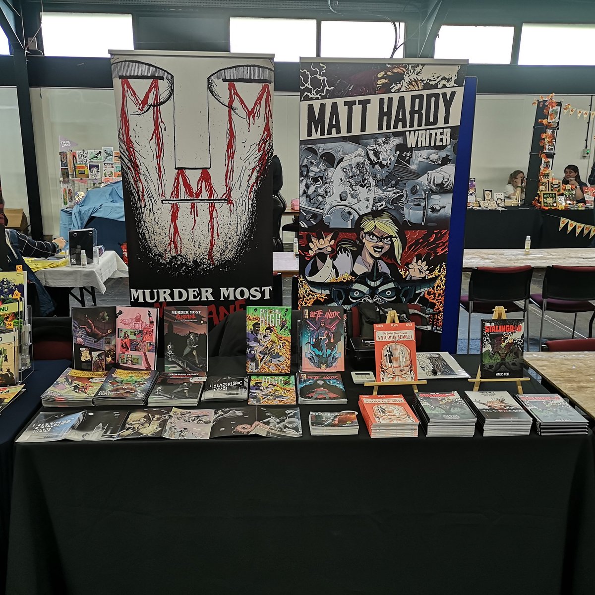adeadmanwrites's tweet photo. Let's goooooooo @ThoughtBubbleUK 

Come see us at table 63 in the Bubble Boy hall! https://t.co/2egGk2EIrT