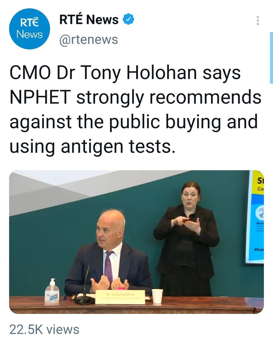 Toibin1's tweet photo. Yet if you question Nphet you're a heretic.
The Minister for Health watches powerless on the side lines.
The Minister for Health should resign. https://t.co/67WwkQevoH