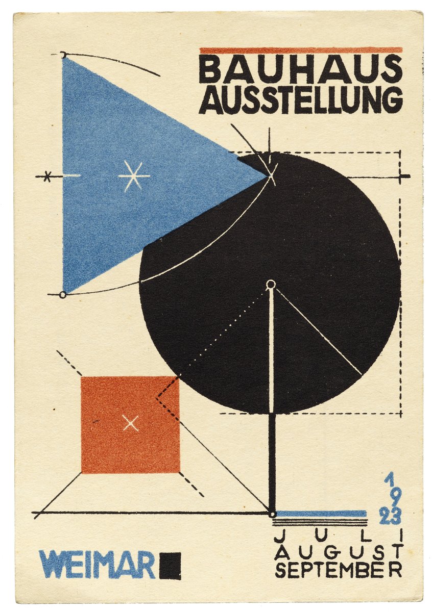 Lett_Arc's tweet image. Herbert Bayer, Postcard 11, Weimar State Bauhaus Exhibition 1923. ​Join us tonight to celebrate our inaugural in-house exhibition, Bauhaus Typography at 100. Enjoy live painting, a curator talk &amp;amp; toast, refreshments and other live entertainment: letterformarchive.org/events/view/ba…
