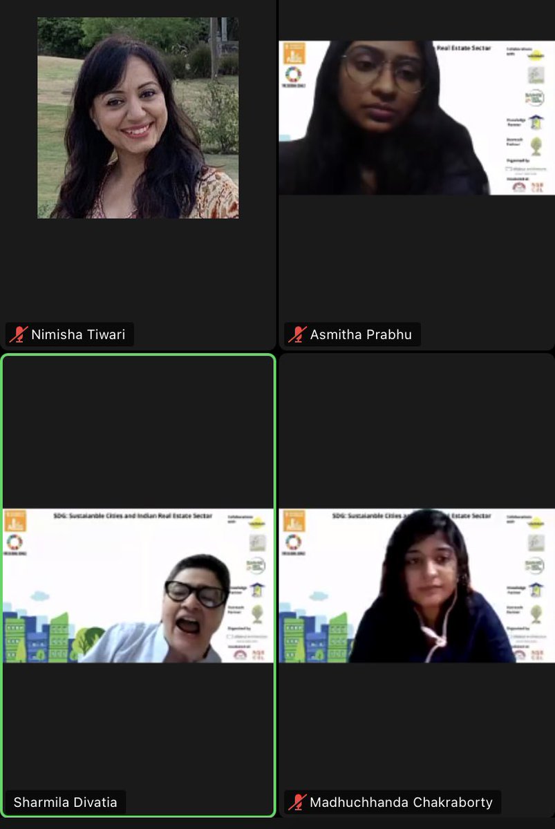 Nimitiwari's tweet photo. Kudos to ‘Green Architect’ Sayari De and Team @AllAboutArchit2 to organise a sharp webinar on SDG 11: Sustainable Cities and Indian Real Estate Sector. Great views by Sharmila Divatia @Vardaan4u3 Best wishes from #LinkITBlueCollar incubated @nsrcel #jobs #youth #india  #SDG https://t.co/PYPqhM85uc