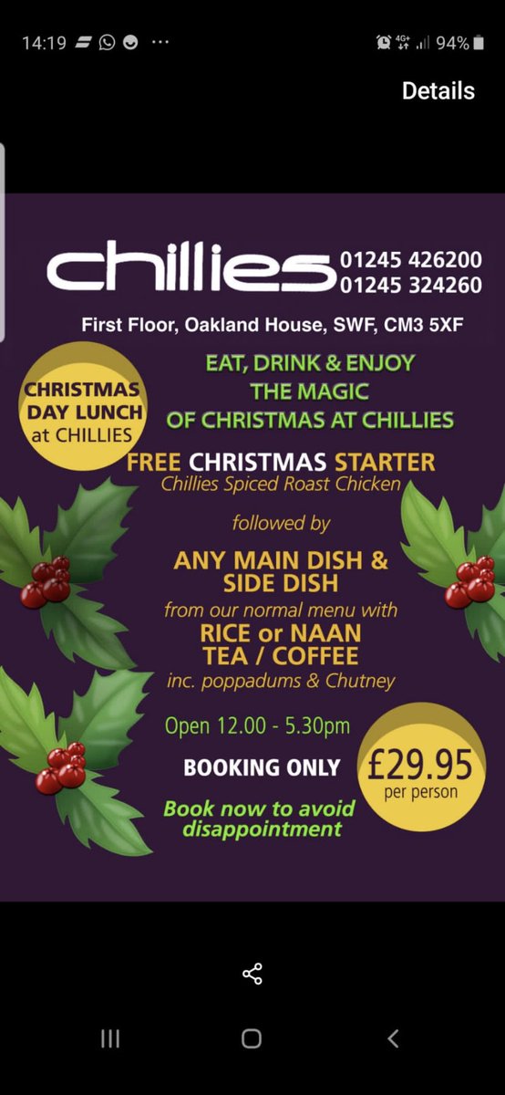 Chillies Restaurant 🌶️ of South Woodham Ferrers (@chilliesfusion) on Twitter photo 