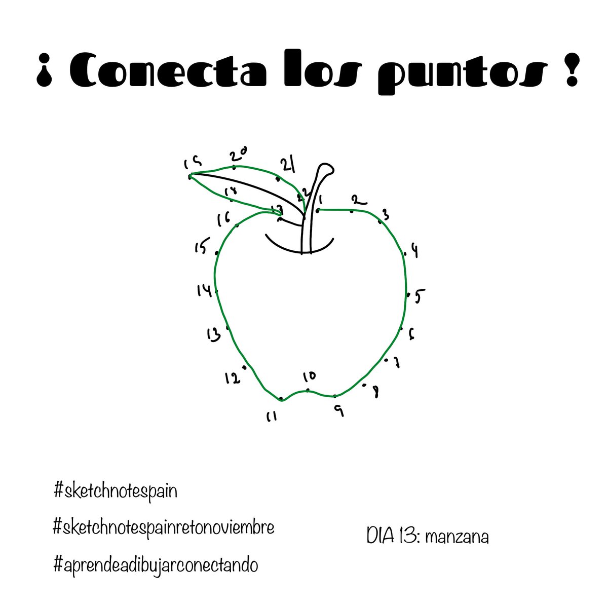 Buenos días !! Vamos con el #día13 del #reto #sketchnotespain #sketchnotespainretonoviembre #aprendeadibujarconectando hoy toca #manzana