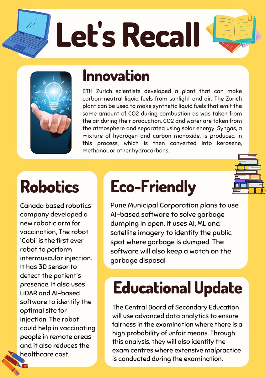 EduboardIndia's tweet photo. Let's recall all informations we've shared this week! #eduboard 
#innovation #technology #robotics #ecofriendly #information #education #educationalcontent #kidseducation https://t.co/Pru7GXFPOr