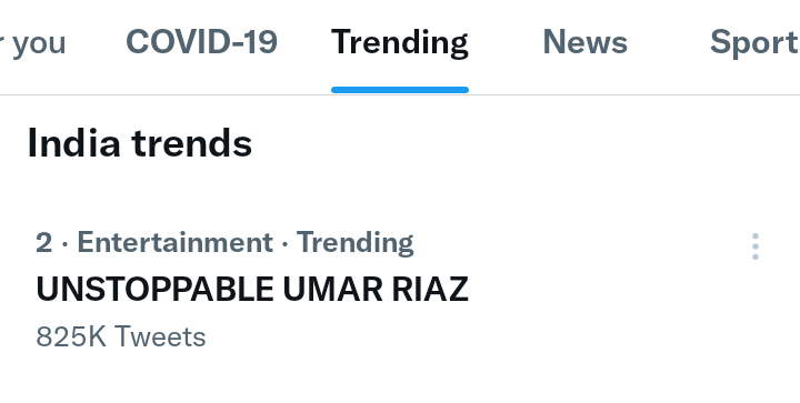 Shivangis07's tweet photo. @realumarriaz Trending No 2
Congratulations Army 

UNSTOPPABLE UMAR RIAZ
#UmarRiazArmy
#UmarRiaz #UNSTOPPABLEUMARRIAZ https://t.co/IdjY95l5gt