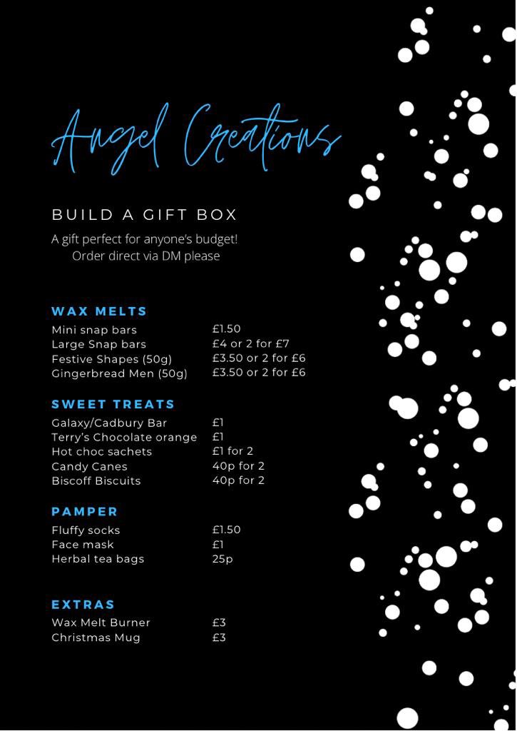 thesweethotspot's tweet photo. Budget solutions for #christmas #shopping 

🎁Build a gift box🎁
You can pick exactly what you’d like me to pop in the box, it’s that easy!

As Etsy doesn’t allow for so many different options these will have to be ordered directly through me

#MHHSBD #UKGiftHour #UKGiftAM https://t.co/6FSVqzWyoF