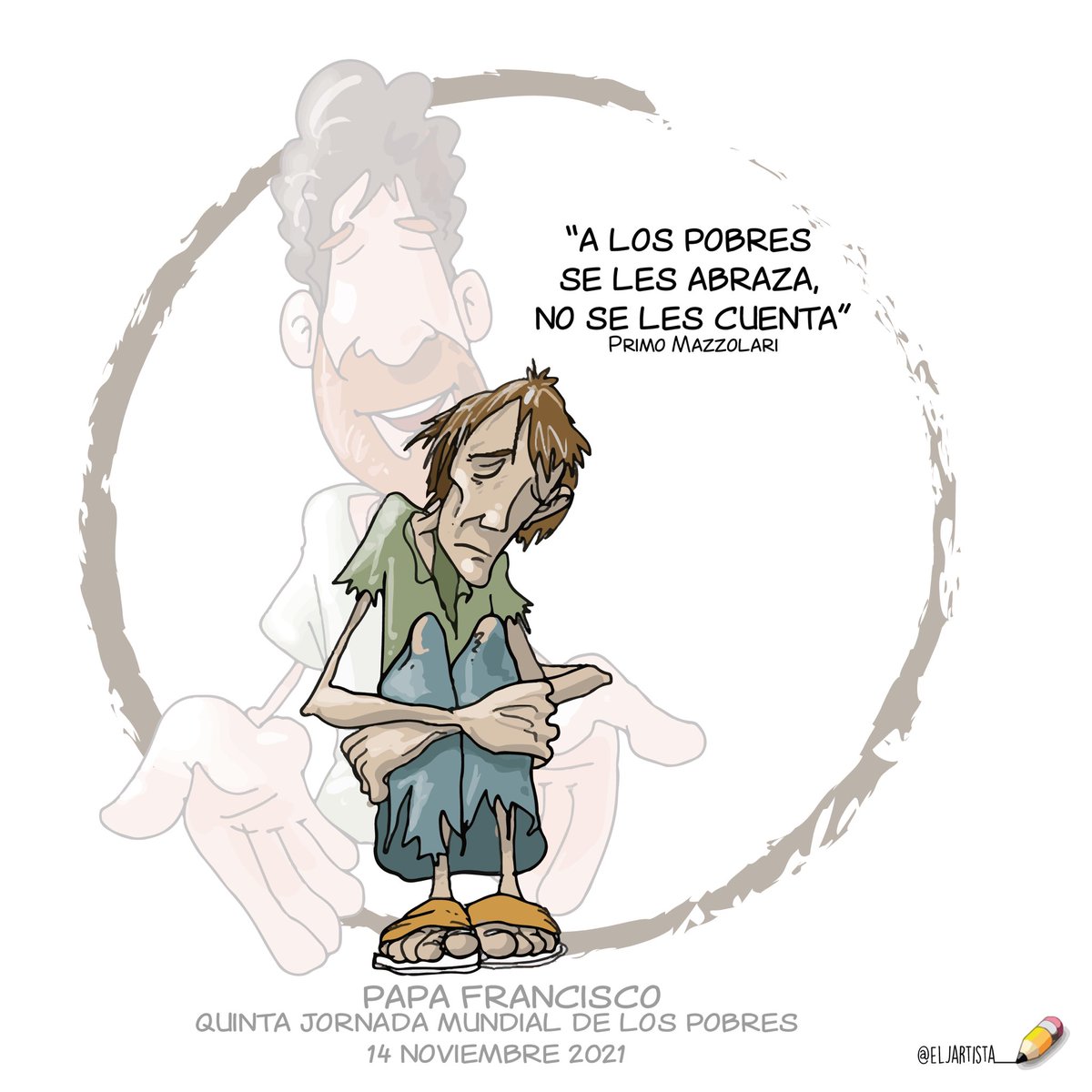 “A los pobres  los tenéis siempre con ustedes” Mc 14,7 #JornadaMundialDeLosPobres  #FelizDomingo #compArte #Ama #evangelio #GodIsGood #mercachifles #nuevaevangelizaccion #Cambiaelmundo #ElSoploIlustrado