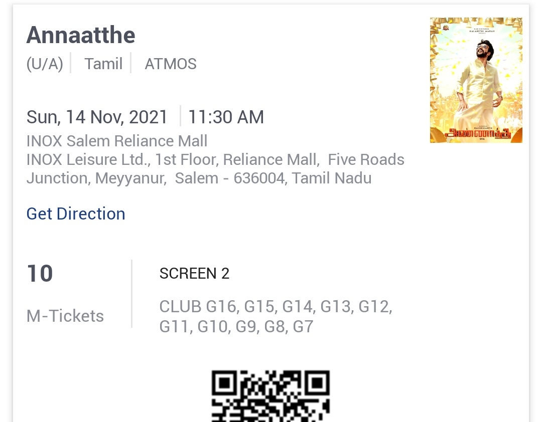 Booked tomorrow #Annaatthe count 3

Along with whole family

#AnnaattheDeepavali