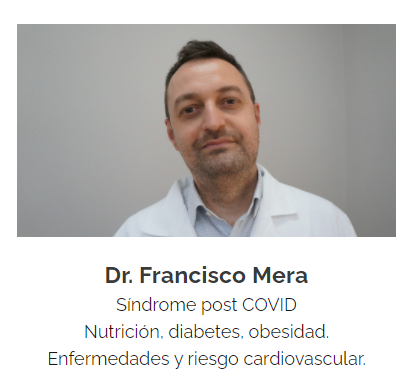 Dr.<a href="/mera_cordero/">Francisco Mera Cordero</a>  responsable de consulta de #covidpersistente #diabetes #obesidad.
#Enfermedades #riesgocardiovascular.
clinicaomegazeta.com/equipo-medico/
visitas presenciales y teleconsulta a distancia.