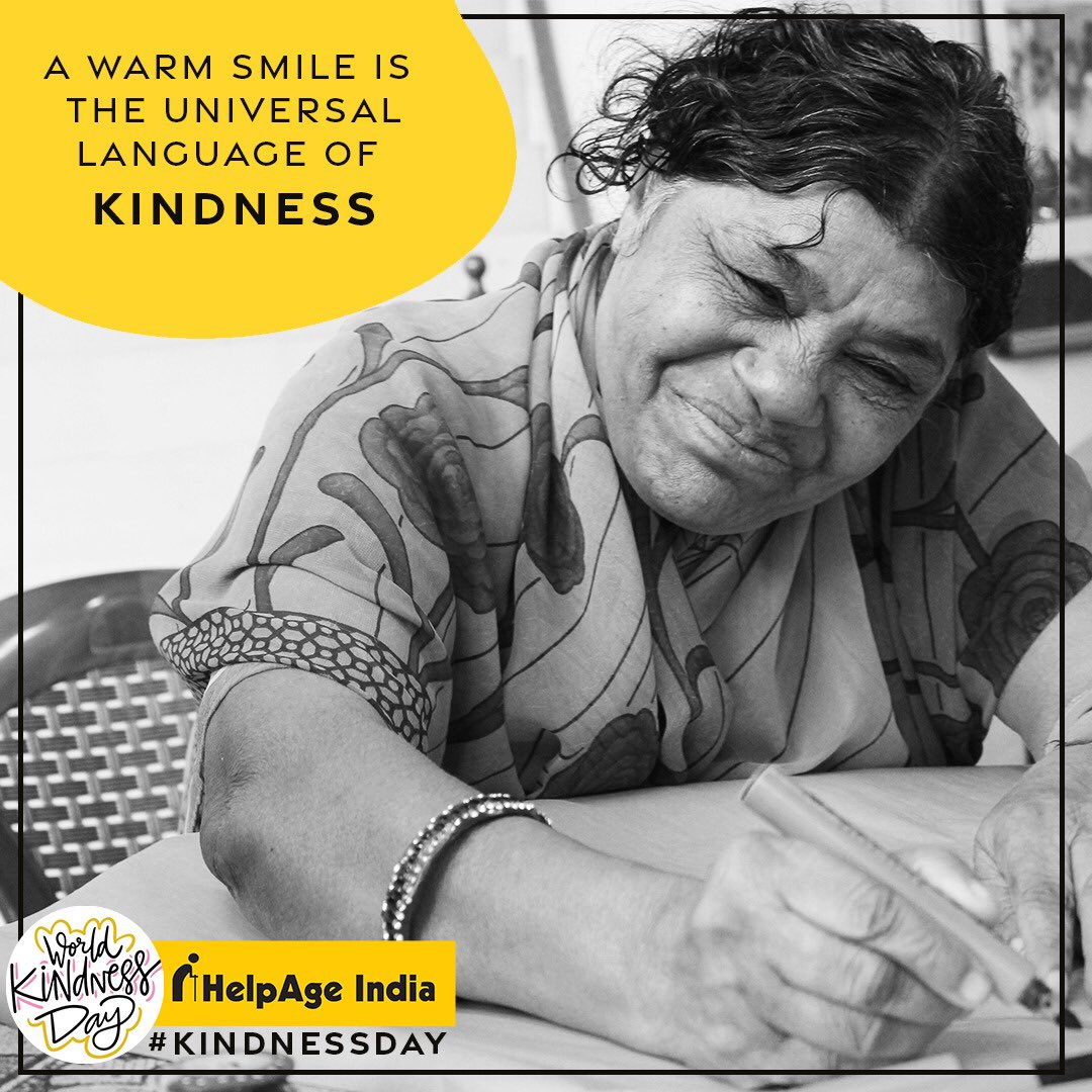 Helpageindia's tweet photo. #worldkindnessday | Let’s be the change we want to see in the world 🌎 Be kind, be nice 😊 #actkind. Every act of kindness makes a difference #bekind #kindness #showeldersucare #leavenoonebehind #eldercare #senior #seniorcare #seniorcitizens #KindnessMatters https://t.co/WhItvtbidr