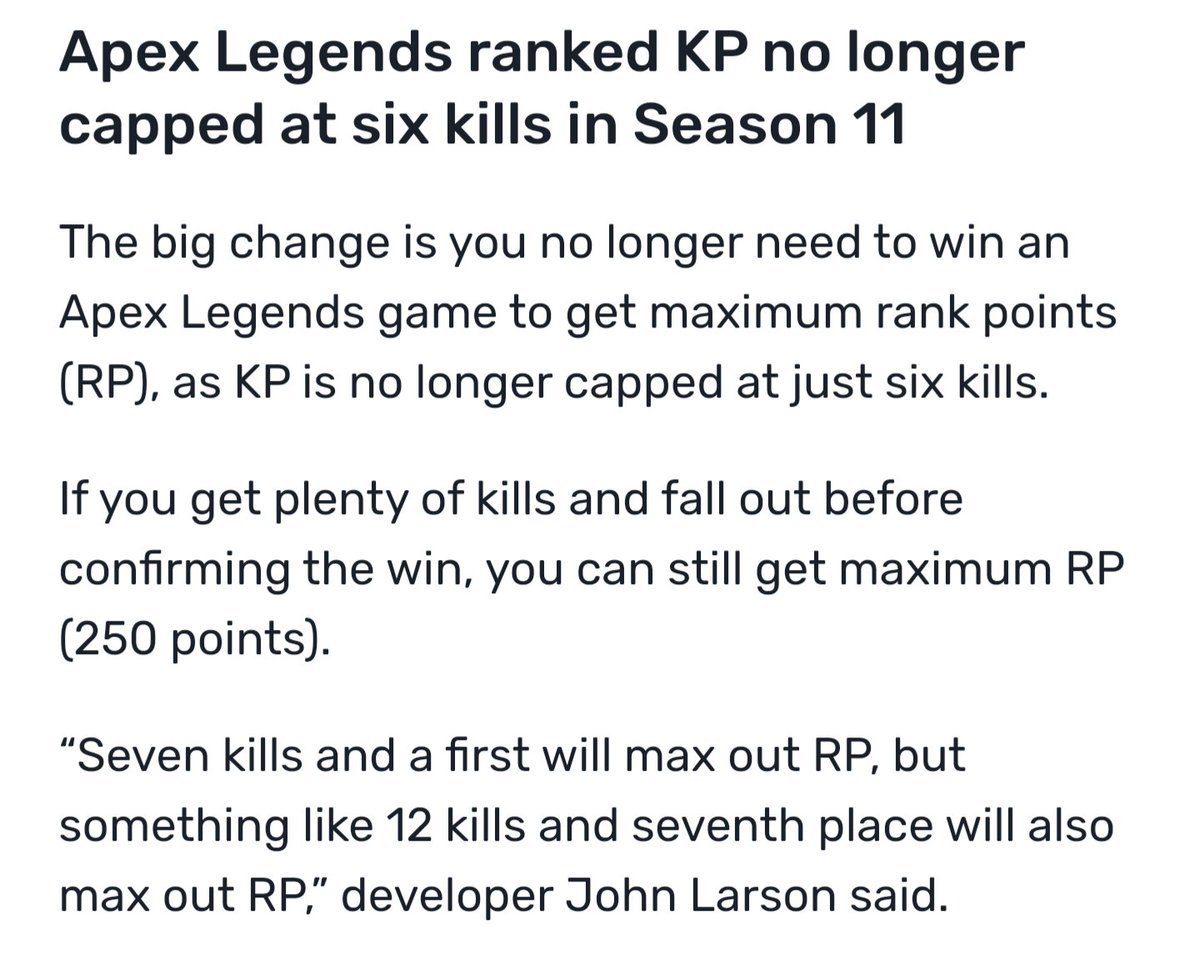 Jxmo_1's tweet photo. I actually didn't even realize kills are uncapped... This is why people are respawn RP boosting 17+ KP with Crypto to get max RP without even winning the game https://t.co/rHCU3hEaq7